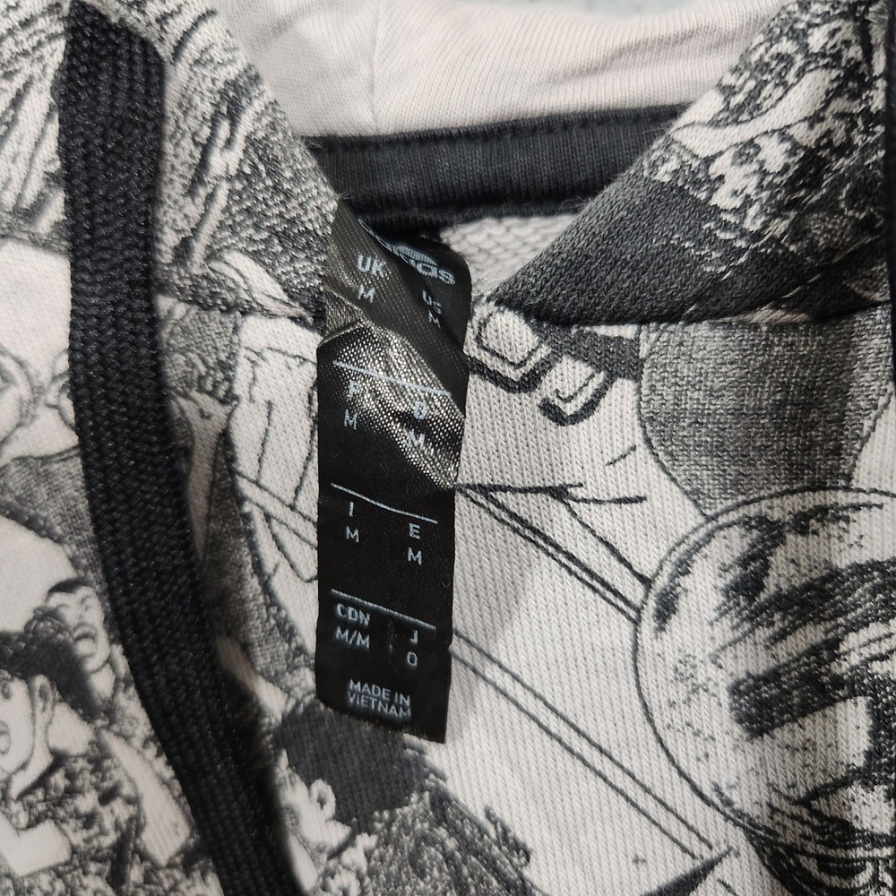 Adidas captain Tsubasa Manga Aop Hoodie Black White Pink Logo Men's Size M - Picture 4 of 9